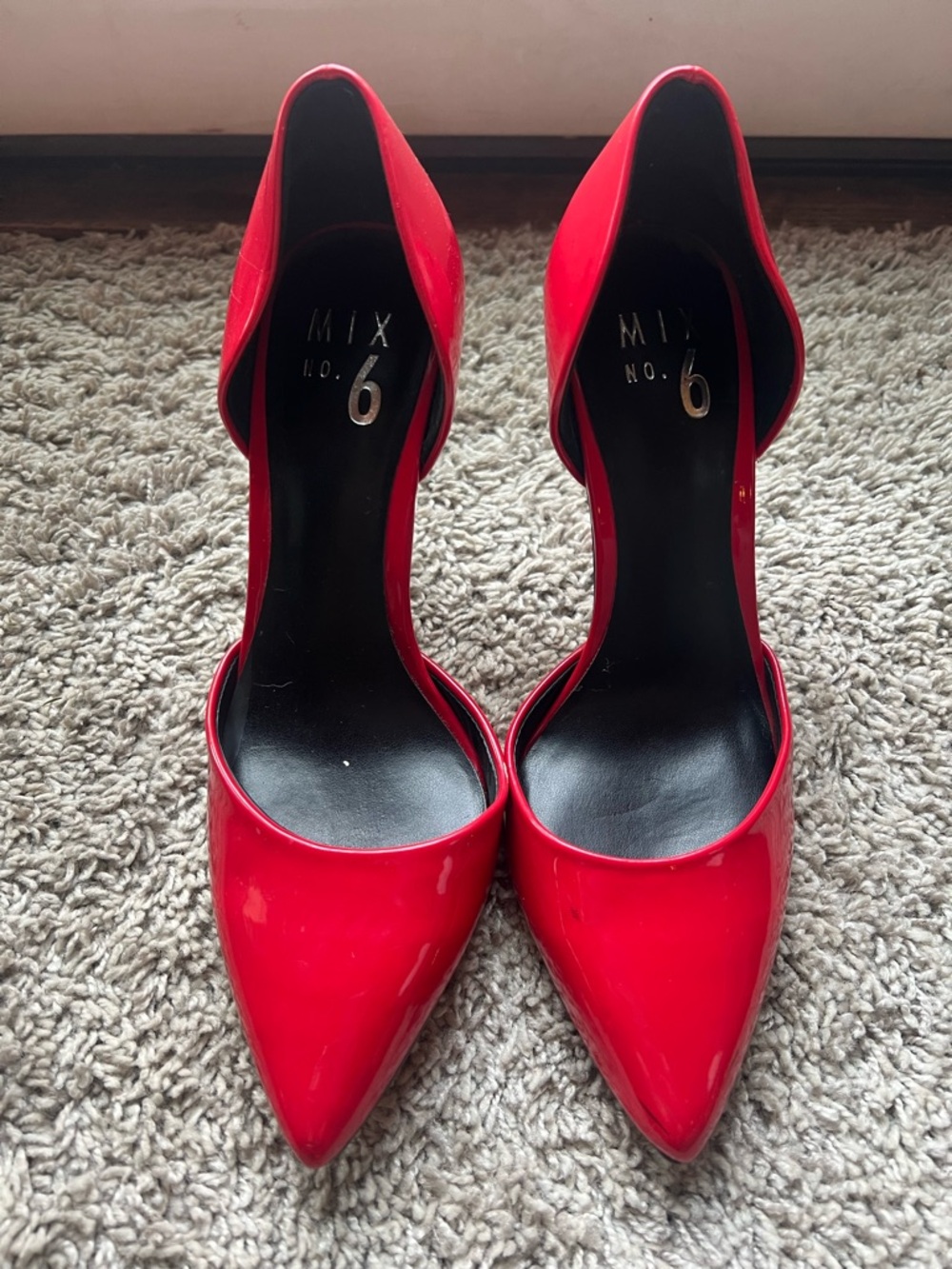 Mix No. 6 Red Patent Pointed D'Orsay Heels